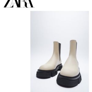 LUG SOLE LOW HEEL LEATHER ANKLE BOOTS 37 / 6.5